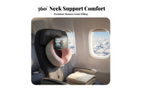 Breathable U-Shaped Travel Pillow Washable Cover Memory Foam Neck Pillow Adjustable Fit for Travelers, Airplane, Car, Office