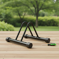 Adjustable Freestanding Bike Stand Sturdy Two-Wheeler Parking Stand Compact Two-Wheeler Floor Parking Rack Portable for Commuters