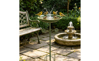 Bird Bath Feeder Bowl Iron Art Vintage Bird Bath Stand Rustic Design for Backyard