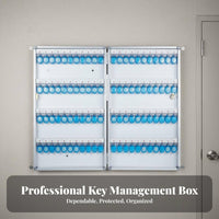 Lockable Wall-Mounted Key Cabinet Numbered Hooks Wall-Mounted Key Safe High Capacity Lock Box Easy Installation for Property Managers, Property Management Estate Agents, Car Dealership, School, Warehouse, Garage