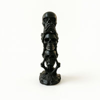 3D-Printed Stacked Skull Sculpture Spooky Skull Sculpture Compact Skeleton Ornament Decorative for Entryway