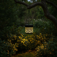 Waterproof Metal Lantern with Cutout Pattern for Pathway
