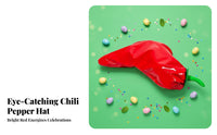 Chili Pepper Hat Novelty Red Chili Pepper Hat Easy to Wear Vegetable Costume Headwear for Adults, Stage Performances, Parties, Halloween