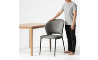 Modern Leather Dining Chair Light Upscale Design Minimalist Metal Leg Chair Ergonomic Backrest Home Furniture for Living Room