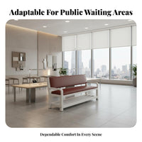 Thick Padding Upholstered Backrest Settee Stable Structure Upholstered Guest Settee Long-Lasting Construction Waiting Room Bench Easy to Clean for Patients, Visitors, Customers, Hospital, Barber Shop, Barbershop, Shopping Mall