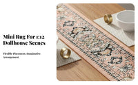 Intricate Patterns 1:12 Scale Dollhouse Rug Rich Colors Woven Dollhouse Table Runner Exquisite Craftsmanship for Hobbyists