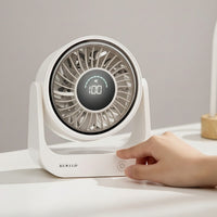 Desktop Circulation Fan Quiet Rechargeable Fan with LED Display Adjustable for Bedroom