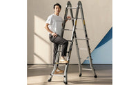 Foldable Step Ladder Anti-Slip Aluminum Ladder Sturdy Stepladder for Homeowners, Home Improvers, Home Maintenance, Workshop, Garage