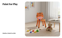 Solid Wood Legs Kids Table and Chair Set Rounded Corners children's Study Desk and Stool Sturdy & Safe Cartoon Creature Table Set Easy to Clean for Toddlers, Preschoolers, Parents, Kindergarten, Playroom, Daycare, Nursery