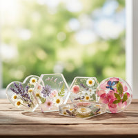 4 Pieces Epoxy Resin cast Set for DIY Art Coasters Making Shiny Coaster Cast with Hanging Hole Glossy Epoxy for Hobbyists