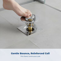 Floor Drain Core Foot Press Operation Shower Fitting Odor Blocking Anti Backflow Design for Plumbers, Garage, Basement, Wet Room