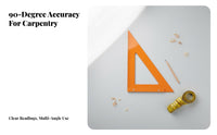High Precision 90 Degree Triangle Ruler Wear Resistant Right Angle Ruler Long-Lasting Construction for Woodworkers, Cabinetry, Workshop