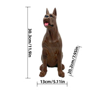 Doberman Statue Upright Ears Resin Dog Sculpture Decorative for Home Display