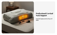 With Heat Heated Neck Pillow Breathable Material Cervical Contour Pillow Adjustable for Back Sleepers, Insomniacs, Sleeping, Home