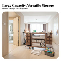 Hotel Cleaning Cart Multifunctional Housekeeping Cart Large Capacity Room Service Cleaning Trolley for Housekeepers, Hotels, Office Buildings