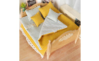 6 Pieces Dollhouse Bedding Set Textile Miniature Bedding Set Handcrafted Dollhouse Bedroom Collection with Throw Pillows for Hobbyists