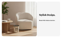 Cream Design Trash Can Stylish Design Round Open Top Trash Can Wide Opening Decorative Waste Basket for Young Adults, Homeowners, Living Room