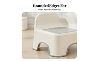 Multi-Purpose Floor Chair with Backrest Rounded Edges Low Stool Strong Load-Bearing kids' Furniture Anti-Slip Design for Toddlers, Parents, Living Room, Entryway, Playroom, Bathroom