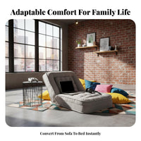 Transformable Futon Bed Adjustable Backrest Single Fold-foldable Lounger Multi-Functional Floor Sofa for Apartment Dwellers, Teens, Small Apartments, Bedroom