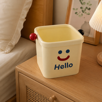Small Office Trash Can with Pressure Ring, Compact Square Paper Bin 16cm, for Home, Dorm, Office