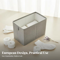 textile container with viewing panel Lidded Stackable container with viewing panel double Handles for Bedroom