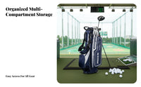 Golf Stand Bag with Wheels Large Capacity Retractable Athletic Gear Carrier Bag Double Shoulder Straps