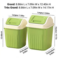 Set of 2 Kitchen Bins 12L, Silent Flip Lid, Square, Brand New Polymer