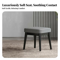 Stackable Upholstered Square Stool space-efficient Size Small Upholstered Stool protective layerded Top Footstool Space-Saving for Children, young children, Families, Living Room, Bedroom, Entryway