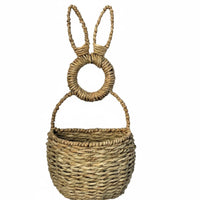 Season Decor Easter Bunny Basket Rustic Design Easter Bunny Wall Basket Multi-Functional for Children, Nursery, Entryway