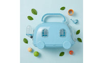 Built-in Handle Car-Shaped Hamster Cage Clear Front Access Door Plastic Hamster Carrier Cage Metal Grid