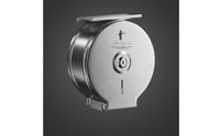 Stainless Steel Center-Pull Bath Tissue Dispenser Brushed Silver Wall-Mounted Bath Tissue Dispenser Enclosed Rust-Resistant for Washroom