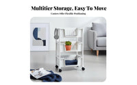 Space-Saving Multi-Tier Rolling Bookshelf with Wheels Multi-Tier Rolling Rack Large Capacity Book Trolley Strong Load-Bearing for Students, Home Office Workers, Teachers, Study Room, Bedroom, Classroom