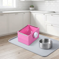 Stainless Steel Dog Bowl with Removable Stainless Bowl, Budgie Feeders for Cages, Large Square Stainless Steel Dog Bowl for Crate and Hutch