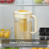 Large Capacity Beverage Pitcher Sealed Lid Refrigerator Drink Container with Spout Leak-Tight Seal Iced Tea Pitcher with Infuser for Picnic, Party