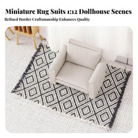 1:12 Scale Dollhouse Carpet DIY Accessory Dollhouse Carpet Detailed Texture Miniature Woven Rug for Hobbyists, Dioramas, Model Rooms, Craft Projects