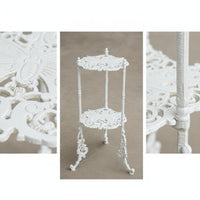 Two-Tier Plant Stand Vintage-Style Metal Botanical Holder Stand Indoor Pot Holder Rack for Patio