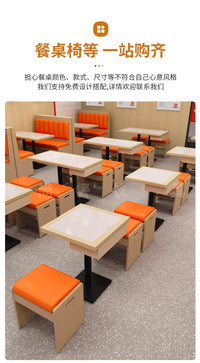 商用岩板餐桌带抽屉餐饮店粉面馆餐厅小吃店快餐饭店实木桌椅组合 实木岩板方桌0.6x0.6