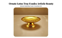 Alloy-Like Finish Lotus Flower Offering Plate Traditional Design Lotus Offering Plate Decorative for Buddhists, Worshippers, Decoration