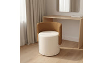 Comfortable Backrest Upholstered Dressing Table Seat Luxury Design Modern Barrel Back Makeup Chair Space-Saving Bedroom Furniture for Women