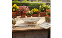 Vintage Planter Tray Rustic Look Metal Avian Tray Waterproof Coating Home Decor for Patio
