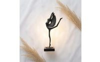 Winged Dancer Statue Black Ballet Dancer Figurine Table Display Tabletop Sculpture for Shelf