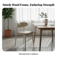 Solid Wood Legs Upholstered Curved Back Chair Century-Century Modern Design Household Furniture Stable Support Indoor Seating Ergonomic Design for Business Owners, Interior Decorators, Dining Room, Restaurant, Kitchen, Reading Nook