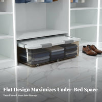 Flat Rolling Box Lowheight Design Underbed Bin long-lasting Build for Dorm Room