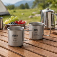 Camp Mug Aluminum 300ml Folding Handle Lightweight Outdoor Mountaineering Cup