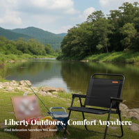 Foldable Design Low-Silhouette Camp Armchair Lightweight Folding Chair Long-Lasting Portable Seat Strong Frame for Picnickers, Beachand Travelers, Fishing, Picnic, Picnics, Beach