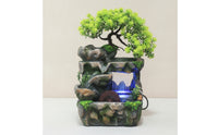 Rock Water Feature with Tree Nature-Themed Tabletop Water Feature Compact for Reception Desk