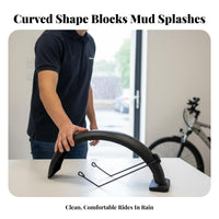 2 Pieces Electric Bikes Mudguard Rainproof Front Rear Splash Guard Full Coverage Cycle Accessory for Rainy