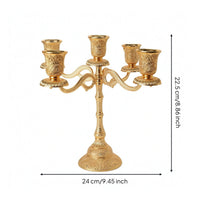 Pedestal Candle Holder Ornate Tabletop Candle Holder Metal Candlestick Cutout Decor Decorative for Decorators, Dinner Table
