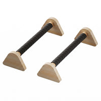 2 Pieces Wooden Press-up Stands Solid Wood Wooden Parallettes Heavy Duty Handstand Grips for Home Workout