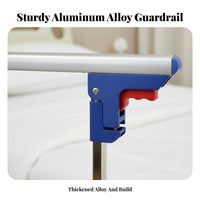 Aluminum Alloy Bed Rail Drill Installation Option Bedside Fall Accident Barrier Guard Foldable Bed Rail for Elderly, Children, Hospital, Bedtime
